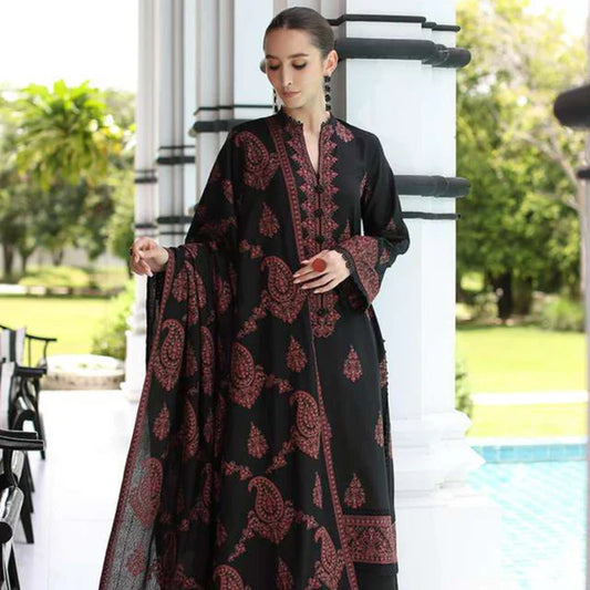 LAWN 3PC EMBROIDERED DRESS EMBROIDERED SHAWL A 1049